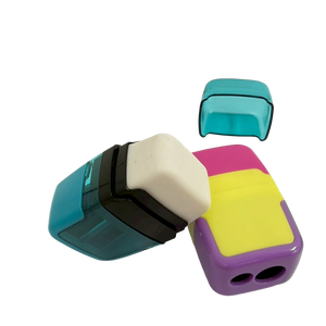 Sacapuntas Cuadrado de Venta Directa de Fábrica, Superventas, Calidad Premium, 2 en 1, 2 Orificios, Material ABS, 3.5x2.5x5.8cm, con Borrador - Product Image 3