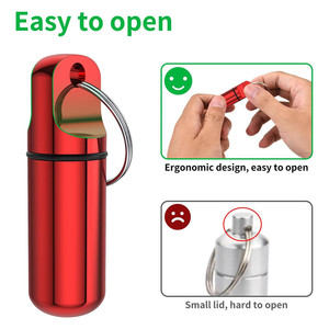 Estuche de Aluminio para Pastillas en Forma de Bala de 5 ml, Impermeable, con Llavero, Mini Estuche EDC, Superventas, con Logotipo Personalizado, para Viajes y Actividades al Aire Libre - Product Image 5