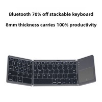 Nouveau clavier sans fil pliable à 3 volets 101 touches non mécanique, personnalisé pour ordinateur portable et iPad, avec pavé tactile, portable pour le bureau