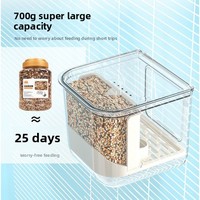 Mangeoire anti-déversement automatique en plastique de petite taille à fixer sur cage pour perroquets, perruches, agapornis et calopsites - Accessoires pour bains d'oiseaux
