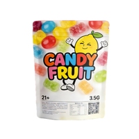 Sacs en Mylar refermables anti-odeur pour herbes et fleurs de 3,5 g, résistants aux enfants, avec impression numérique et logo UV personnalisé