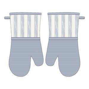 Mitaines de four en coton imprimées imperméables Ustensiles de cuisine antidérapants Moufles de barbecue Ustensiles en coton silicone lavables - Product Image 1