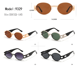Unisex Oval <b>Sunglasses</b> Metal <b>Frame</b> Full Rim Green Lenses UV400 Protection Retro Style for Adults Outdoor Activities - Product Image 3