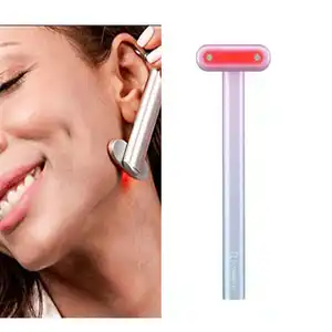 360 Degree Rotation Electric EMS Skin Care Wand Red Light Therapy Eye Massager Vibration Anti-Aging