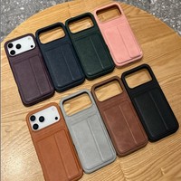 Étui de téléphone portefeuille magnétique haut de gamme en TPU et PU avec porte-cartes pour 17 Pro 17 Pro Max ; Coque de qualité export