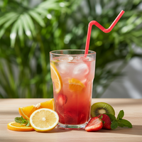6x260mm Pailles jetables en plastique biodégradable écologiques pour boissons, fêtes, traiteur et usage en bar
