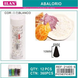 Perline ILAN Abalorio Bianche 6mmx10mm a Forma di Cono per Creazione di Gioielli - Product Image 3