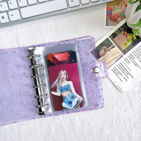 Reliure pour cartes photo Kpop de haute qualité en PVC et PP, personnalisée coréenne, 6 anneaux, format A7, mini album photo de poche