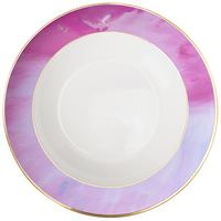 Service de Table de Mariage de Luxe Rose en Porcelaine Fine (24 pièces) avec Bord Doré et Kit de Tasses – Vente en Gros