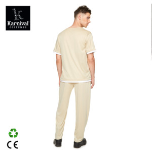 Costume de Cosplay de Prisonnier pour Homme Adulte, Thème Halloween, Vente en Gros ODM, Ensemble Haut, Pantalon et Badge en Polyester - Product Image 4