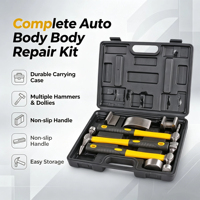 Kit de 7 outils de réparation de carrosserie automobile : Marteau et marteau à talon pour débosselage de carrosserie, outils de redressage de panneaux automobiles