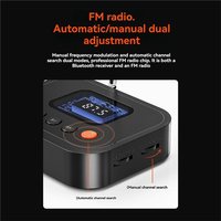 Récepteur audio BT 6.0 2 en 1, radio FM, adaptateur AUX/USB/clé USB 3,5 mm avec écran LCD pour haut-parleur, téléviseur, PC