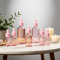 En stock – Flacon compte-gouttes en verre rose mignon avec couvercle rose, disponible en 5 ml, 10 ml, 15 ml, 20 ml, 30 ml, 50 ml, 100 ml