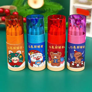Cartone animato natale colorato matita in legno creativo 12 colori set matita arte da colorare <span class=keywords><strong>pastelli</strong></span> a matita - Product Image 3
