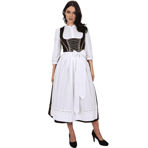 Nuovo Costume Oktoberfest Bavarese per Donne in Bianco e Nero, Abito da Carnevale e Festival in Due Colori - Product Image 3