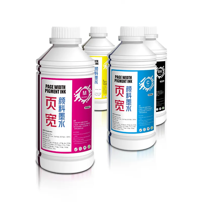 Fabriek Directe Verkoop 1000Ml Compatibele Fles Water Gebaseerde Inkt Voor HP Pigment Inkt Voor HP Pagina-Brede Serie Premium Inkt