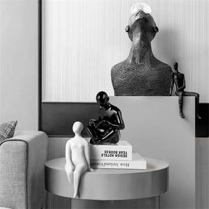 Statuetta Decorativa Nordica <span class=keywords><strong>di</strong></span> Donna Formosa, Scultura Artistica in Ceramica, Accessorio per Arredamento Casa e Soggiorno R4576 - Product Image 4