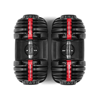 Ensemble d'haltères rond réglable en acier chromé pour équipement de fitness et d'entraînement à domicile pour usage domestique