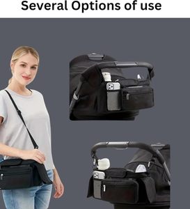 Organizador Universal para Cochecito con Portavasos Aislado, Bolsa para Teléfono Desmontable y Correa para el Hombro, Compatible con Cochecitos - Product Image 4