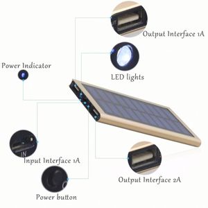 Meilleures ventes : Batterie externe solaire 10000 mAh avec 2 ports USB et LED pour téléphone portable - Product Image 4
