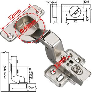 40mmスチール製食器棚用<span class=keywords><strong>90</strong></span>度油圧ソフトクローズ家具ヒンジ（キャビネットドア用） - Product Image 4