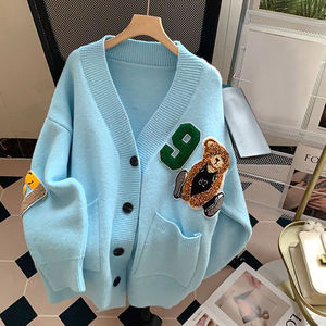 Venta de fábrica Otoño Invierno estilo coreano cárdigan suelto moda suéter de punto cárdigan suave para mujer - Product Image 2