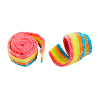 Amos Bonbons à la réglisse Saveur de fruits Sour Strip Chewing Fruit Saveur Sour Rainbow Rolls Gummy Candy