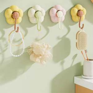 Foldable Sunflower Suction Cup <b>Hooks</b> Non-Punching Trace-Free for Kitchen Living Room Bathroom Versatile Use for Spices Clothing - Product Image 1