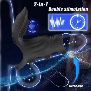 Anneau vibrant à double impact avec télécommande, résistance à la retarde, anneau fin, couple de résonances, jouet sexuel pour adultes - Product Image 5