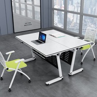 Ensemble de bureau et chaise double multifonctionnel pour l'apprentissage collaboratif, mobilier d'étude pratique pour salle de classe, entreprise, bureau