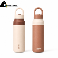 Bouteille de boisson sportive anti-fuite 550 ml en acier inoxydable 304 avec couvercle à pression, goulot large, gourde de voyage, emballage personnalisé