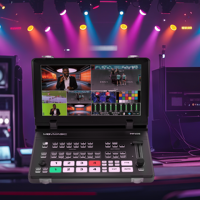 Mezclador de Video HD de 5 Canales, Construcción Metálica, Efectos de Transición para Eventos en Vivo, Movmagic, Mezcla Múltiples Transmisiones sin Esfuerzo