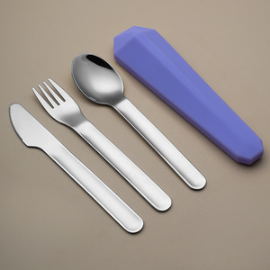 Juego de <span class=keywords><strong>cubiertos</strong></span> portátil de acero inoxidable 304 con palillos con funda de silicona - Product Image 6