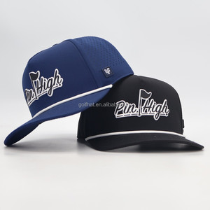 Rubber Patch Logo Perforated Baseball <b>Caps</b> Performance Breathable Waterproof Golf Rope Hat Tee Holder Snapback Gorras - Product Image 1