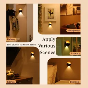 Lámpara de Pared <span class=keywords><strong>con</strong></span> Sensor de <span class=keywords><strong>Movimiento</strong></span> Sunrise at Sea, Control Remoto, Foco Magnético Recargable, Decoración para Entrada de Habitación, Pasillo, <span class=keywords><strong>Luz</strong></span> Nocturna - Product Image 6