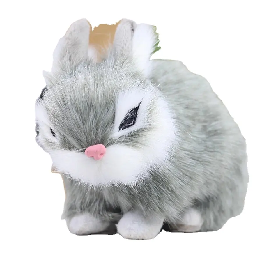 Simulazione coniglietto di peluche casa bambola di coniglio bianco camera dei bambini ornamenti creativi dodici regali di compleanno dello zodiaco
