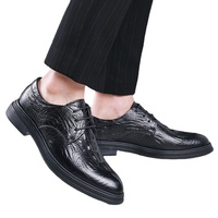 Chaussures en cuir pour hommes, en cuir de vachette pleine fleur sculpté, respirantes et imperméables, style business décontracté, élégantes, formelles britanniques