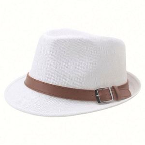 Chapeaux Fedora Vintage Britanniques pour Hommes – Protection Solaire Anti-UV Tendance pour l'Été, la Plage et les Fêtes en Extérieur avec Ruban et Corde - Product Image 4