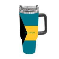Gobelet isotherme de 40 oz avec drapeau réplique de la République Dominicaine, en acier inoxydable à double paroi, anti-fuite, pour boissons chaudes et froides