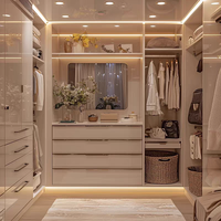 Armoire ouverte avec portes vitrées, armoire moderne, placard avec portes battantes, meuble de salon