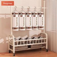 Étagère de rangement multi-niveaux en métal autoportante pour vêtements, gamme de tailles fixe complète 60-150 cm, idéale pour le commerce de détail et les centres commerciaux