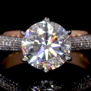 Ecliptia Lab Bague en diamant coupe ronde avec arc pavé radiant - Product Image 3