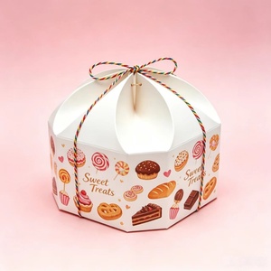 Boîte à gâteaux avec fleur pour pâtisseries et chocolats, idéale pour desserts sucrés, beignets, biscuits et bonbons pour <span class=keywords><strong>mariage</strong></span> - Product Image 2