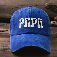 Casquette de baseball en coton lavé pour l'extérieur, broderie PAPA Hero, logo personnalisé, casquette snapback, visière incurvée, protection solaire, casquette à visière