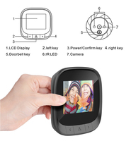 Vision nocturne 2.4 "écran LCD Smart électronique numérique porte cloche oeil caméra Photo enregistrement numérique judas porte visionneuse
