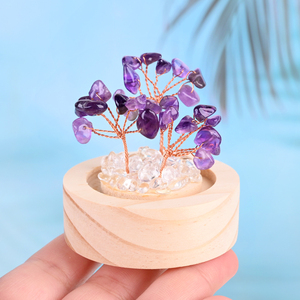 ขวดคริสตัลไฟ LED กลางคืนโคมไฟฐานไม้สำหรับกลางคืนดีไซน์ใหม่ - Product Image 5