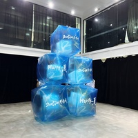 Cube de glace gonflable en PVC avec éclairage LED, modèle publicitaire gonflable géant personnalisé pour les événements d'été