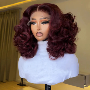 100% 原装印度处女发弹力波浪 13x4 高清蕾丝闭合假发 高密度即戴即用弹力卷发真人发假发 无胶 - Product Image 4