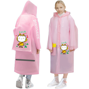 Little Dinosaur 206 EVA Cartoon Children's Raincoat Backpack Fitting Hiking Rain <b>Poncho</b> For Preschoolers And Students - Product Image 4