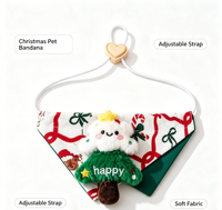 Collier de Noël pour animaux de compagnie, écharpe triangulaire douce et réversible, sapin de Noël en peluche 3D, sangle réglable, accessoire pour petits chiens, classique et moderne